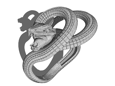 modern snake venomous snake python 3d model