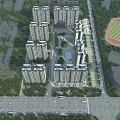 Modern High-Rise Residential Buildings With Central Courtyard And Green Landscaped Areas