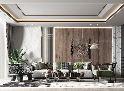 New Chinese Living Room 3d model