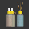 Plastic Bottles With Yellow Caps For Liquid Soap Lotion And Reed Diffuser