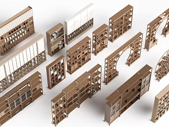 New Chinese-style Antique Rack Storage Rack Decorative Rack Partition Rack 3d model