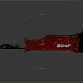 Red Hydraulic Breaker Model 1500 With Worn Tip For Industrial Use 3d model