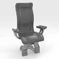 Modern Leather Upholstered Single Chair With Armrests And Metal Base