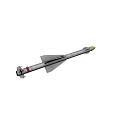 Military Missile Weapon Design With Aerodynamic Body Yellow Warhead And Stabilizing Fins