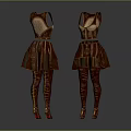 Brown Fashion Outfit Design With Sleeveless Top Short Skirt And Long Boots