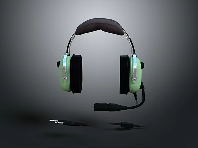 Modern Over Ear Headphones With Built In Microphone And Soft Comfortable Earpads 3d model