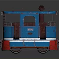 Vintage Blue and Red Train Model with Cabin Structure and Number 188 Design