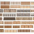 Various Types of Fencing Designs with Wooden Bamboo and Metal Mesh Styles