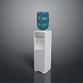 Standing Water Dispenser With White Body And Blue Water Bottle