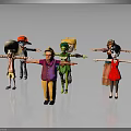 Vibrant Cartoon Characters And Creatures With Diverse Costumes And Poses Standing Together