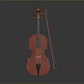Red Wooden Violin With Bow For Musical And Daily Household Use