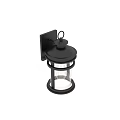 Black Metal Outdoor Wall Light With Clear Glass Shade And Bulb