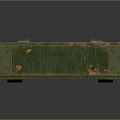 Vintage Green Wooden Weapon Storage Box With Metal Clasps And Worn Surface