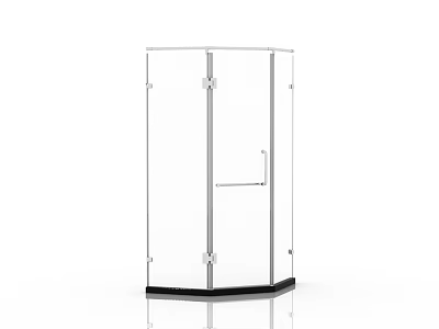 Modern Glass Shower Sauna Enclosure With Corner Design And Black Base 3d model