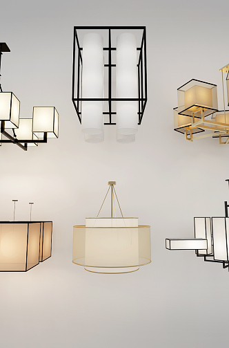 New Chinese Chandelier 3d model