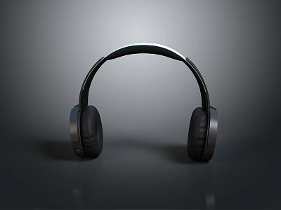 Black Over Ear Headphones With Stylish Sleek Design And Comfortable Padded Ear Cups 3d model
