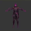 Female Batman Style 3D Character Model With Bat Helmet And Winged Arms