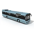 Modern Blue City Bus With Large Windows And Urban Transport Design