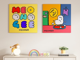 Children's Cartoon Decorative Painting Hanging Painting 3d model