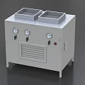 Industrial Equipment With Dual Square Compartments Front Panel Gauges And Ventilation Grille