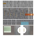 Multimaterial Feature Wall Design With Textured Brick Slate And Decorative Panels