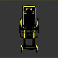 Black And Yellow Mobile Medical Stretcher With Wheels And Adjustable Structure
