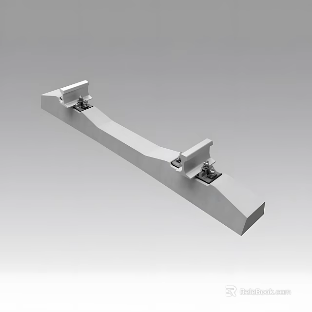 Industrial Equipment Elongated Metal Structure With Support Brackets And Mechanical Components 3d model 