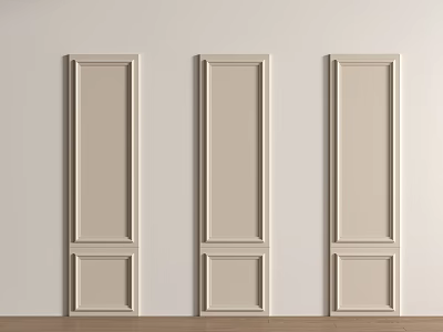 French European style wall panel carved line background wall 3d model