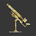 Vintage Brass Microscope With Adjustable Stand Round Base And Focus Knob
