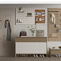 Functional Wall Decor With Pegboard Panels Corkboard And Hanging Storage Solutions 3d model