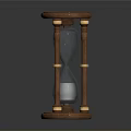 Classic Wooden Frame Hourglass With Glass Timer And Golden Accents Base