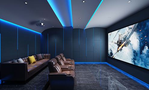 modern video room 3d model