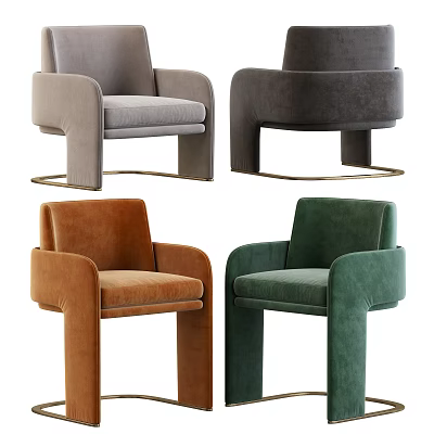 Modern Accent Chairs With Multiple Colors Comfortable Upholstery Armrests And Metal Bases 3d model