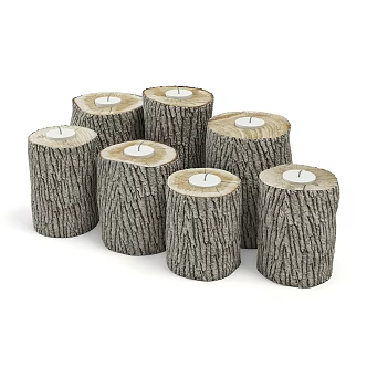 Interior decorations, furnishings, wall decoration, wood firewood 3d model
