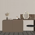 Modern Dressing Table Makeup Stool Combination 3d model
