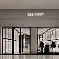 SHENGDIYI Clothing Store with Window Display Mannequins in Black Dresses Modern Glass Door Bright Interior