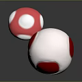 Cartoon Mushroom Character With Red Spotted White Cap And Small Pink Mushroom Friend