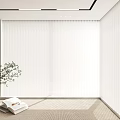 White Blinds In Modern Interior Room With Large Window Natural Light Plant Books And Carpet