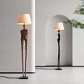 Quiet log wind floor lamp 3d model