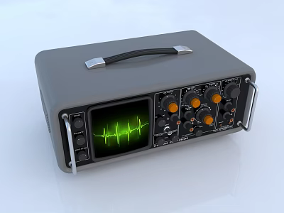Portable Industrial Waveform Monitor Equipment With Digital Display And Control Knobs 3d model