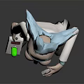 Rick Sanchez Animated Character In White Lab Coat With Blue Spiky Hair Holding Device