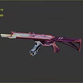 Futuristic Sci Fi Assault Rifle With Sleek Structure And Black Blue Gold Color Design
