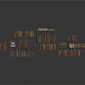Numerous Stacked Book Piles On Smooth White Surface With Various Heights And Sizes