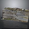 Old Broken Brick Wall With Uneven Bricks Cracks Moss And Debris