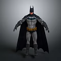 Batman 3D Model Featuring Gray Suit Black Cape And Yellow Utility Belt Standing Pose