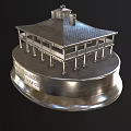 Silver Architectural Model Trophy for Masters Tournament at Augusta National Golf Club