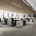 Modern Public Office Space With Open Layout Desks Office Chairs And Natural Lighting