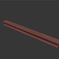 Red Long Strip Material With Textured Surface And Shiny Finish On Dark Background