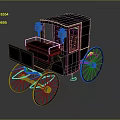 Vintage Wooden Carriage Design With Large Wheels And Classic Structure