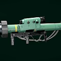 Green Military Rifle With Scope Barrel Grip And Yellow Stripe Details